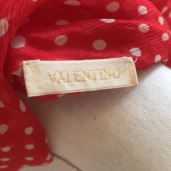Valentino Red and white polkadot blouse scarf- button up with beautiful … - Picture 9 of 10